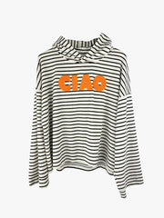 Yippie Hippie Hoodie Striped Black/White