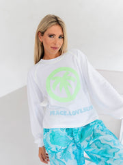 Yippie Hippie Sweatshirt White/Green