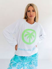 Yippie Hippie Sweatshirt White/Green