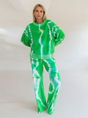Yippie Hippie Sweatshirt Green/White