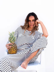 Yippie Hippie Bermuda Striped Black/White