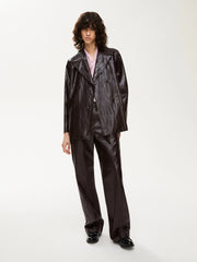 iBlues Trench Faux Leather Jacket Dark Bordeaux