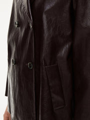 iBlues Trench Faux Leather Jacket Dark Bordeaux