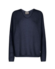 Mos Mosh Thora V-Neck Knit Jumper Navy