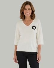 Oui Knit Jumper Off-white