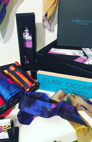 Clare O'Connor Double Side Silk Twill Scarf Multicolour