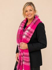 Codello Knit Scarf Pink Check Print