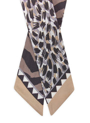 Codello Silk Twilly Scarf Grey Print