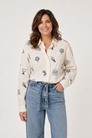 Fabienne Chapot Lilot Blouse Cosy White/Blue