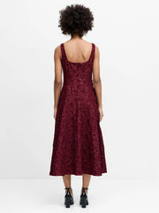 French Connection Milenda Jacquard Midi Dress Cherry