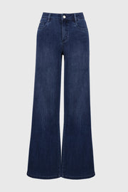 Joseph Ribkoff High Waist Wide Leg Denim Blue Jeans