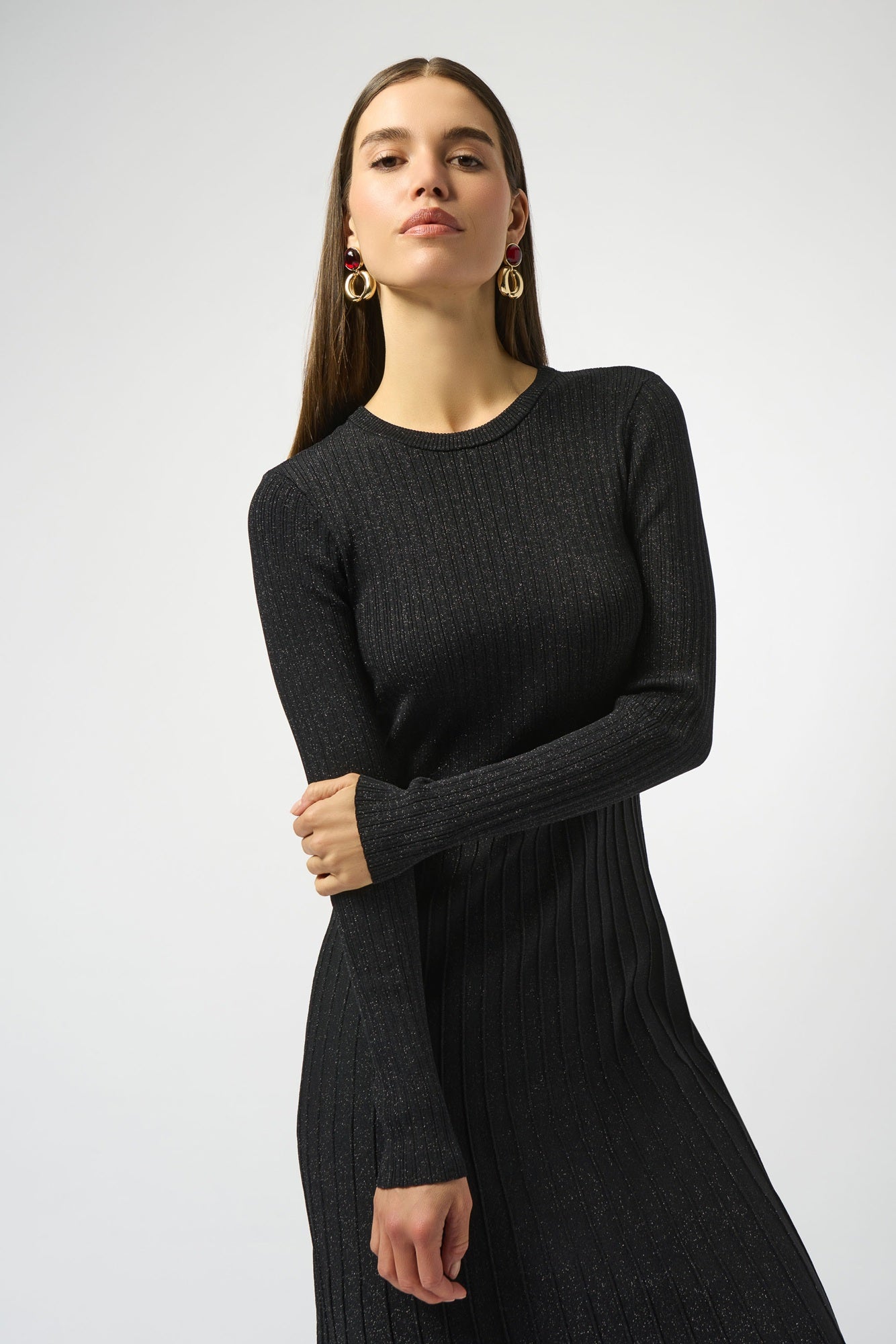 Joseph Ribkoff Lurex Knit Dress Black County Boutique Joseph Ribkoff Lurex Knit Dress Black County Boutique
