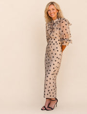 Matilde Cano 2-PC Polka Dot Blouse/Skirt