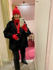 McConnell Aran Diamond Scarf Red
