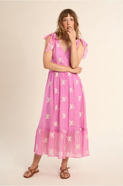 Molly Bracken Pink Dress With Embroidery Details
