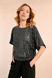 Molly Bracken Sequin Top Gun Metal