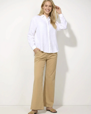 More & More Twill Wide Leg Chino Beige