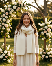 Mos Mosh Mape Knit Scarf Ecru