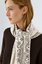 Oui Scarf Paisley Print Off-white