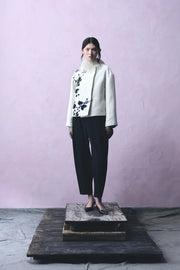 Psophia Jacket With Floral Print Ivory/Black