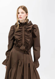 Psophia Blouse With Ruffle Detail Truffle