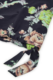 Psophia Indian Flower Printed Blouse With Side Ties