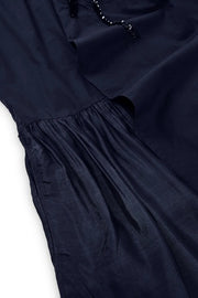 Psophia Dress With Dropped Funnel Neck Navy