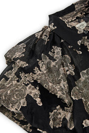 Psophia Silver Bloom Double Layer Tulip Sleeve Top