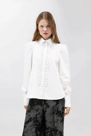 Psophia Trousers Abstract Floral Pattern Graphite