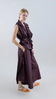 Psophia Taffeta Wrap Top Fig
