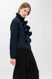 Psophia Jacket With Ruffle Detail Navy