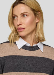 Rabe Knit Striped Jumper Grey/Camel