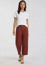 Selected Femme Barrel Carmen HW Pants Cherry Mahogany