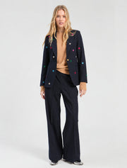 Vilagallo Heather Jacket With Star Embroidery Navy