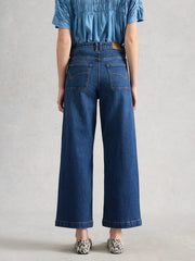 White Stuff Tia Wide Leg Crop Jean Dark Denim
