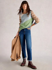 White Stuff Talia NEP Jumper Green MLT