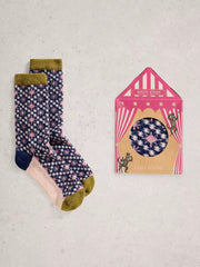 White Stuff Cosy Women's Socks Navy Multi