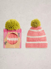 White Stuff Pom Beanie In A Box Mid Chartreuse