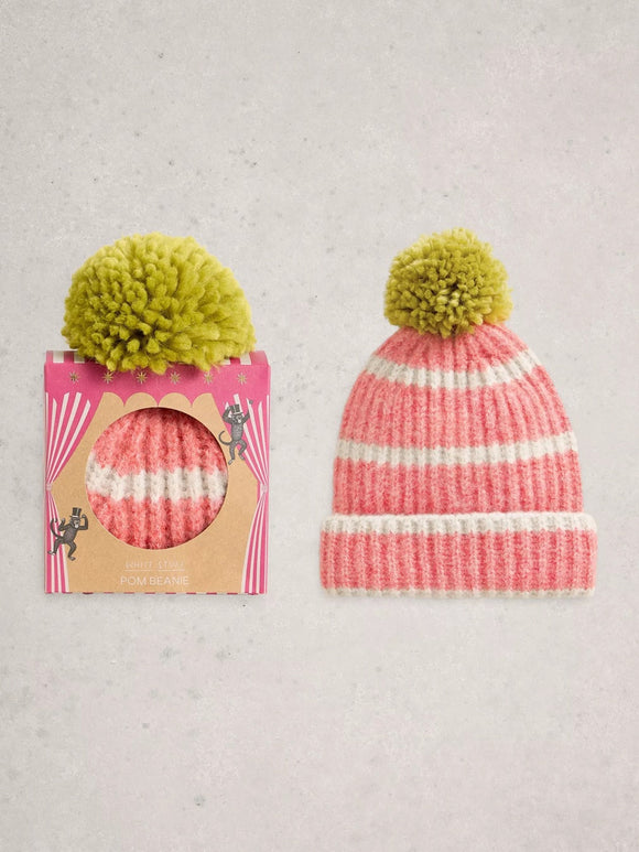 White Stuff Pom Beanie In A Box Mid Chartreuse