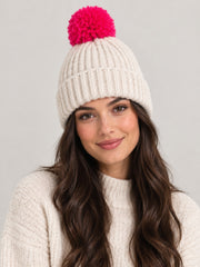 White Stuff Pom Beanie In A Box Mid Pink