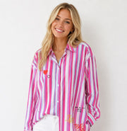 Yippie Hippie Striped Shirt Dress