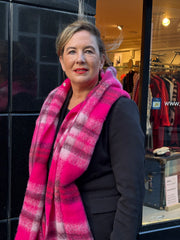 Codello Knit Scarf Pink Check Print