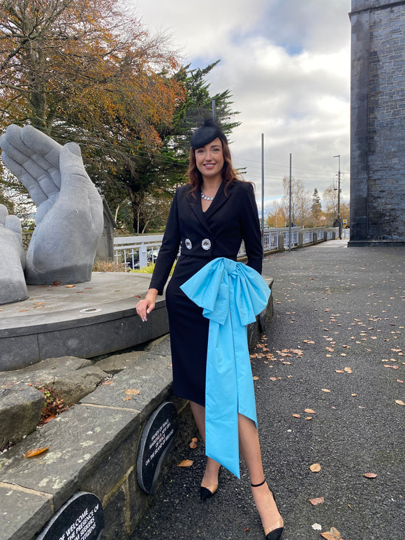 Moskada Emma Dress With Blue Bow