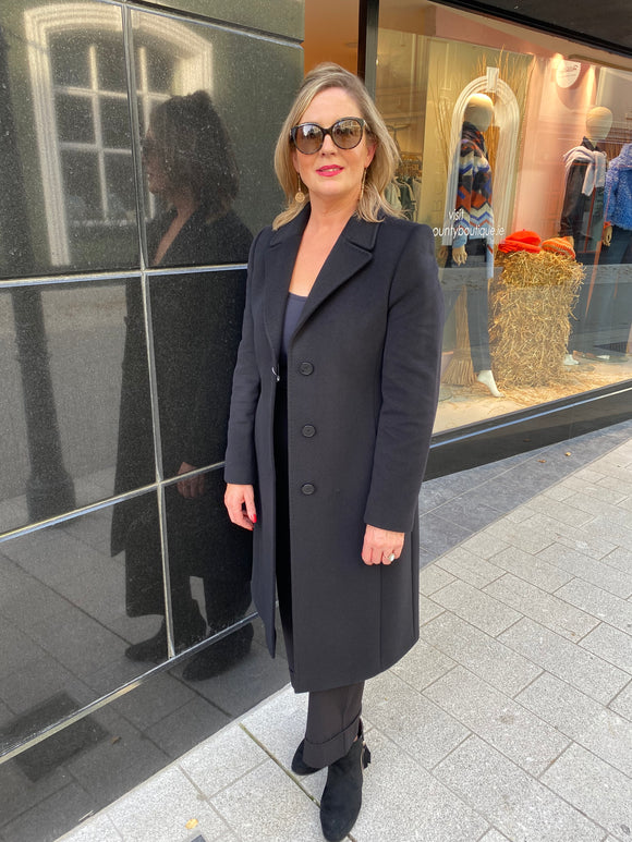 Christina Felix Wool Blend Coat Black