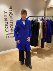 Christina Felix Wool Blend Coat Royal Blue