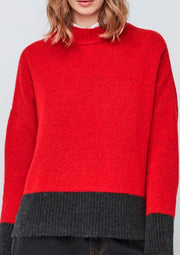 Unique Unlimited Alicia Knit Sweater Red/Dark Grey