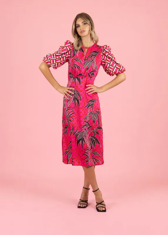 FeeG Ellen Pink Print Dress