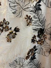 Psophia Dress With Gold Embroidery