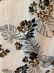 Psophia Dress With Gold Embroidery