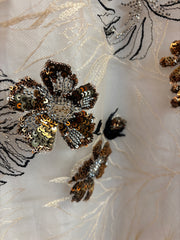 Psophia Dress With Gold Embroidery